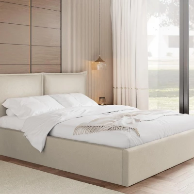 Čalouněná dvojlůžková postel 140x200 JOESON - špinavá bílá