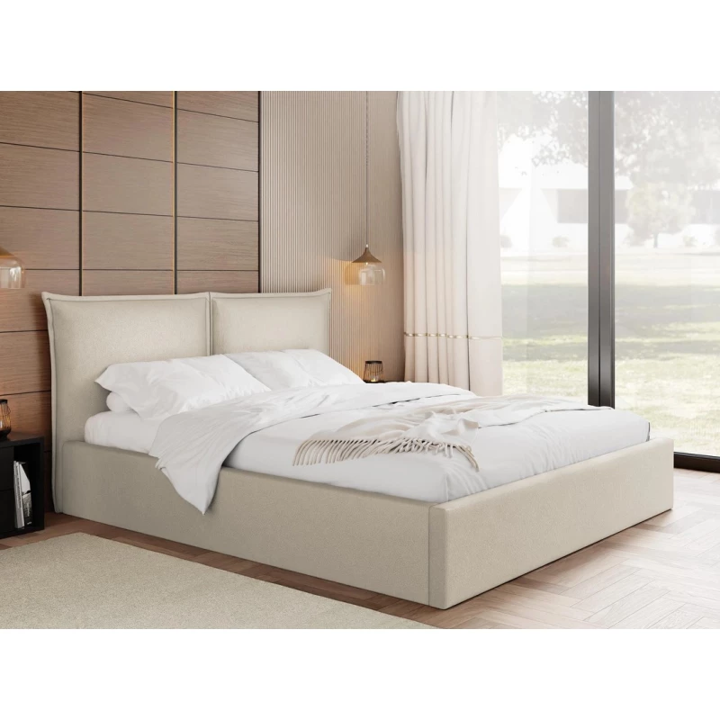 Čalouněná dvojlůžková postel 140x200 JOESON - špinavá bílá