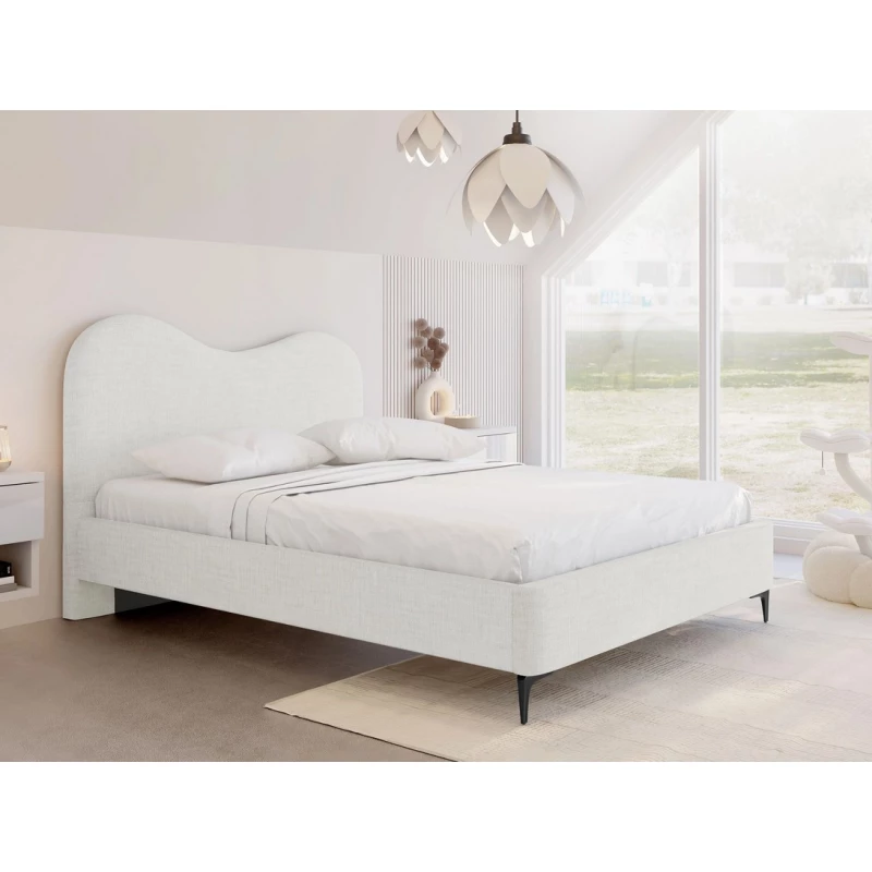 Čalouněná manželská postel 180x200 LUCIAMA - světlá béžová