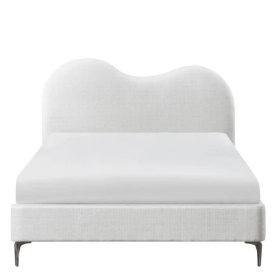 Čalouněná manželská postel 180x200 LUCIAMA - světlá béžová