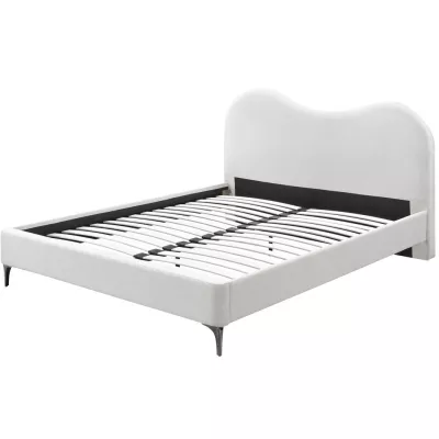 Čalouněná manželská postel 180x200 LUCIAMA - světlá béžová