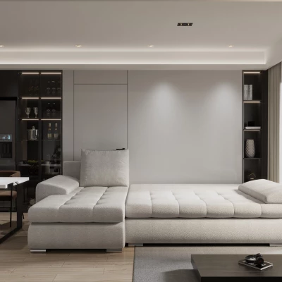 Rozkládací sedací souprava BIBIANA 2 - šedá, levý roh