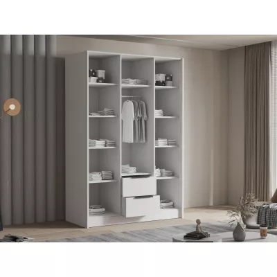 Vysoká šatní skříň 150 cm se zrcadlem MARILA - černá / zlatá