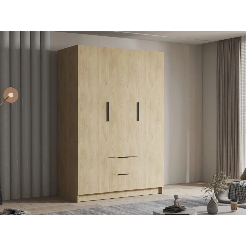 Vysoká šatní skříň 150 cm MARILA - dub cremona / černá