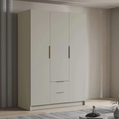 Vysoká šatní skříň 150 cm MARILA - kašmír / zlatá