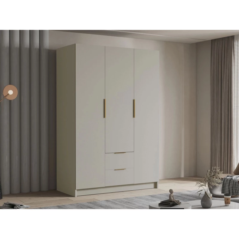 Vysoká šatní skříň 150 cm MARILA - kašmír / zlatá