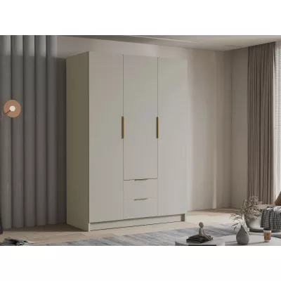 Vysoká šatní skříň 150 cm MARILA - kašmír / zlatá
