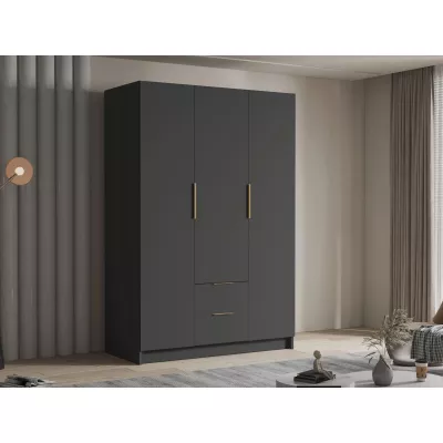 Vysoká šatní skříň 150 cm MARILA - černá / zlatá