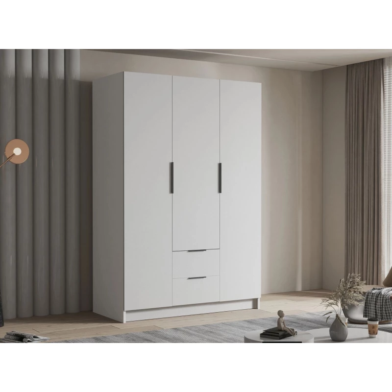 Vysoká šatní skříň 150 cm MARILA - bílá / černá
