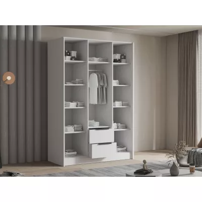 Vysoká šatní skříň 150 cm MARILA - bílá / černá