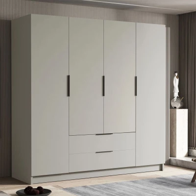 Velká šatní skříň 200 cm BETILA - kašmír / černá