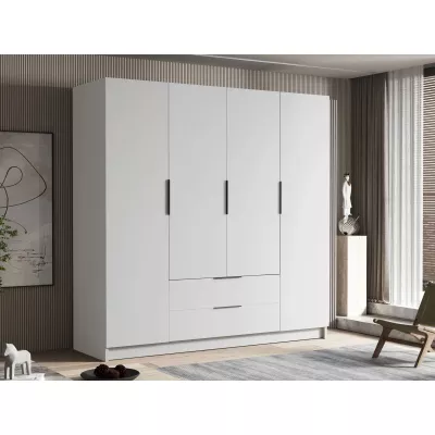 Velká šatní skříň 200 cm BETILA - bílá / černá