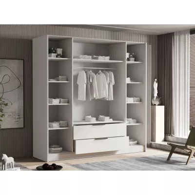 Velká šatní skříň 200 cm BETILA - dub cremona / zlatá