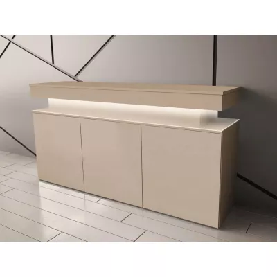 Moderní komoda s dvířky HYDA - písková béžová + LED osvětlení ZDARMA