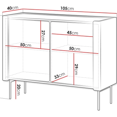 Úzká komoda s dvířky DEJSY - ořech / černá