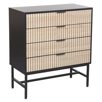 Šuplíková komoda FAHIM 2 - dub / černá