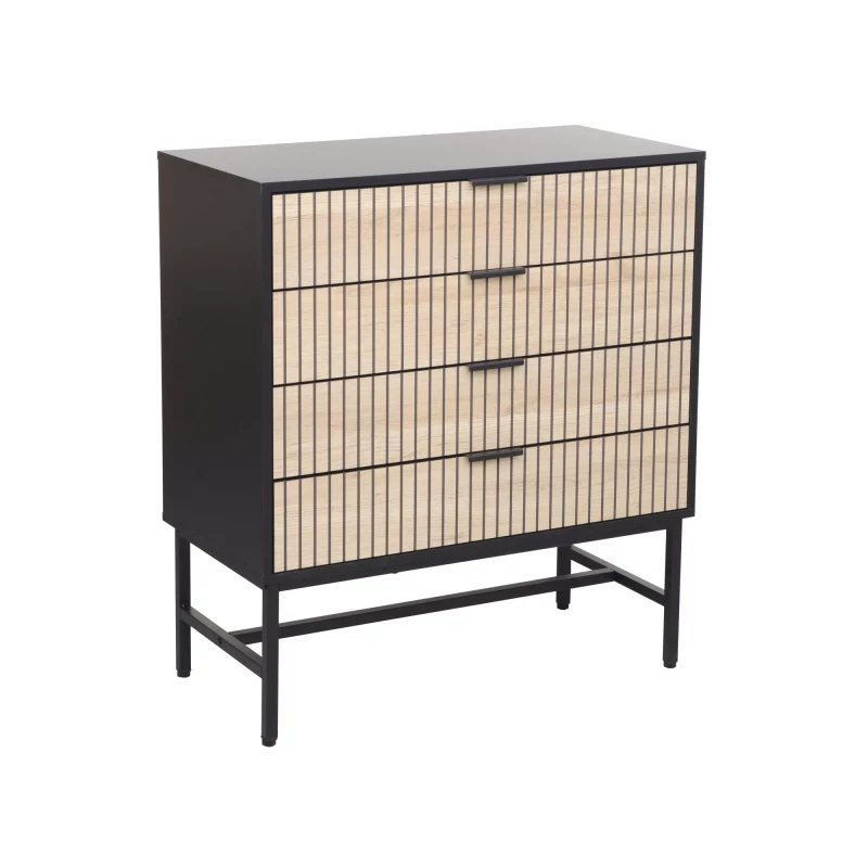 Šuplíková komoda FAHIM 2 - dub / černá