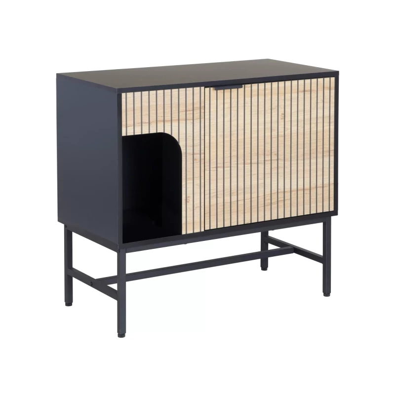 Úzká komoda FAHIM 3 - dub / černá