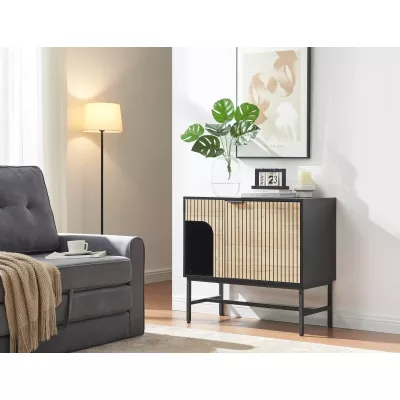 Úzká komoda FAHIM 3 - dub / černá