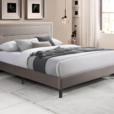 Manželská postel 140x200 STEPHANY - béžová / černá