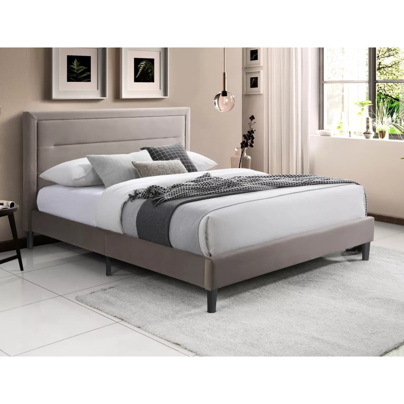 Manželská postel 160x200 STEPHANY - béžová / černá