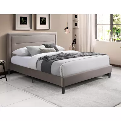 Manželská postel 160x200 STEPHANY - béžová / černá