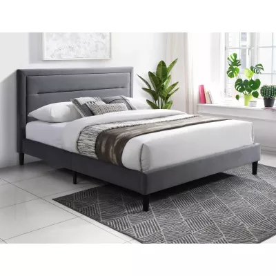 Manželská postel 160x200 STEPHANY - šedá / černá