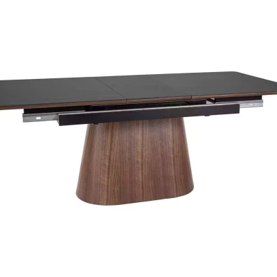 Rozkládací jídelní stůl 160(200)x90 VALMIR - černý / ořech