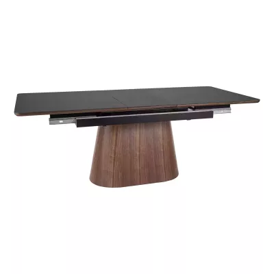 Rozkládací jídelní stůl 160(200)x90 VALMIR - černý / ořech