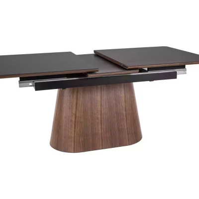 Rozkládací jídelní stůl 160(200)x90 VALMIR - černý / ořech