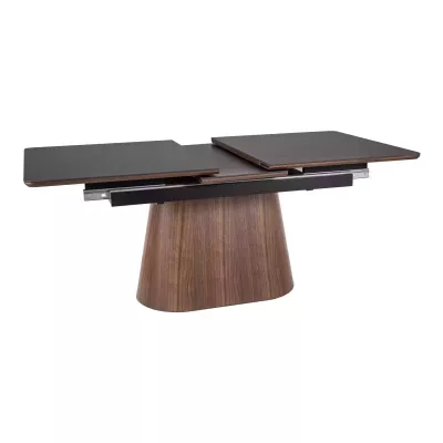 Rozkládací jídelní stůl 160(200)x90 VALMIR - černý / ořech