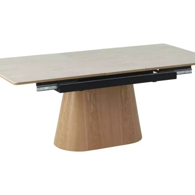 Rozkládací jídelní stůl 160(200)x90 VALMIR - béžový / dub