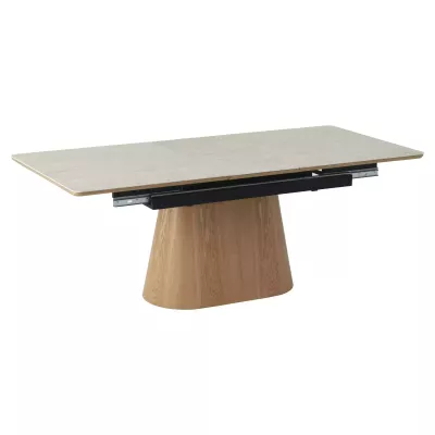 Rozkládací jídelní stůl 160(200)x90 VALMIR - béžový / dub