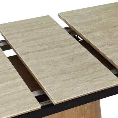 Rozkládací jídelní stůl 160(200)x90 VALMIR - béžový / dub