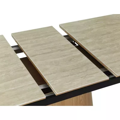 Rozkládací jídelní stůl 160(200)x90 VALMIR - béžový / dub