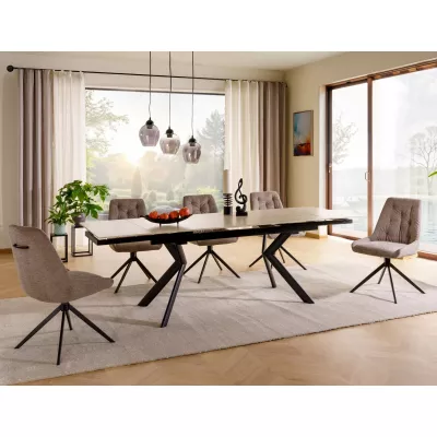 Rozkládací jídelní stůl 160(240)x90 RODMAN - béžový / černý