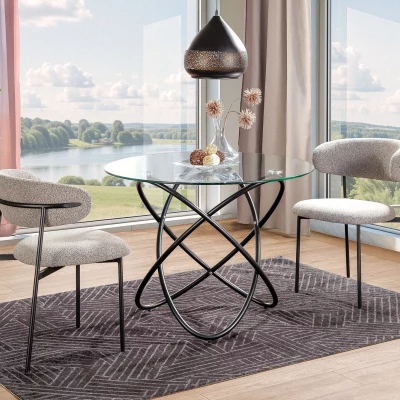Designový skleněný stůl ORLAN - černý