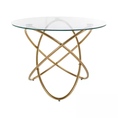 Designový skleněný stůl ORLAN - zlatý