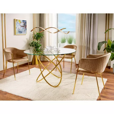 Designový skleněný stůl ORLAN - zlatý
