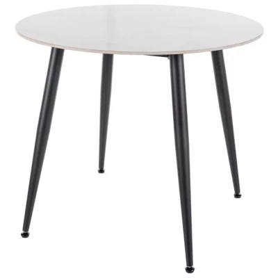 Kulatý jídelní stůl 90 JUSEF - bílý / černý