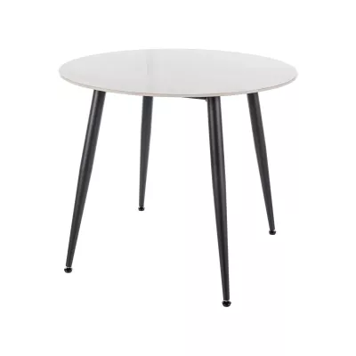 Kulatý jídelní stůl 90 JUSEF - bílý / černý