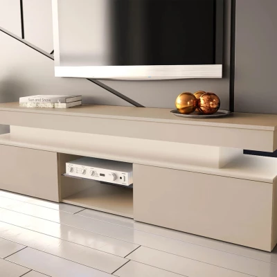TV stolek HYDA - pískový béžový + LED osvětlení ZDARMA