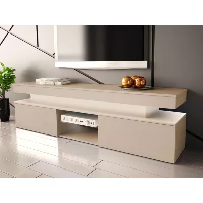TV stolek HYDA - pískový béžový + LED osvětlení ZDARMA