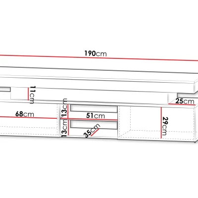 TV stolek HYDA - pískový béžový + LED osvětlení ZDARMA
