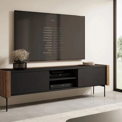 Široký televizní stolek DEJSY - ořech / černý