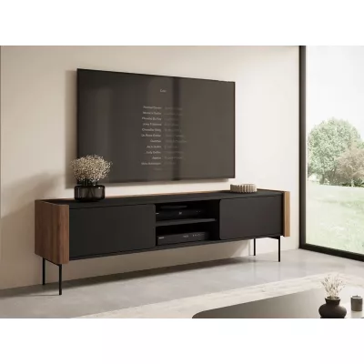 Široký televizní stolek DEJSY - ořech / černý