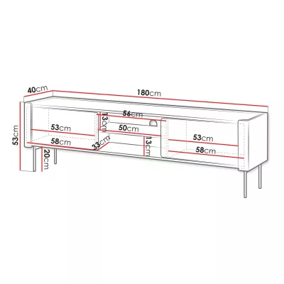 Široký televizní stolek DEJSY - ořech / černý