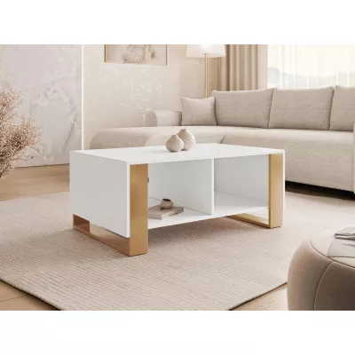 Konferenční stolek LUMOS - zlatý / bílý