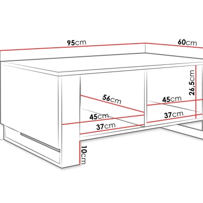 Konferenční stolek LUMOS - zlatý / bílý