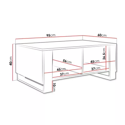 Konferenční stolek LUMOS - zlatý / bílý
